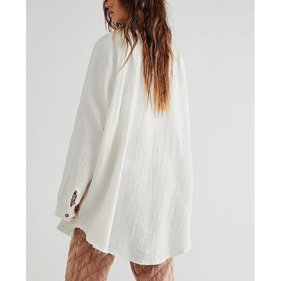 🎉LAST CHANCE🎉 FREE PEOPLE We The Free Summer Daydream Buttondown / White - Picture 7 of 16